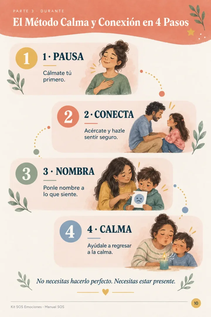 Página del Manual SOS con el Método Calma y Conexión en 4 Pasos