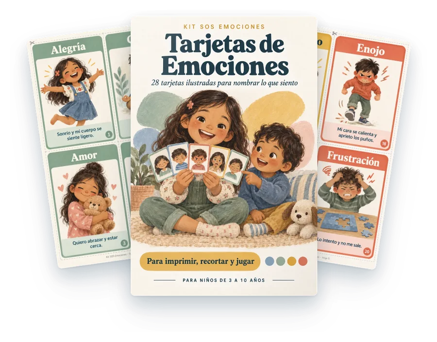 Tarjetas de Emociones: portada y hojas de tarjetas